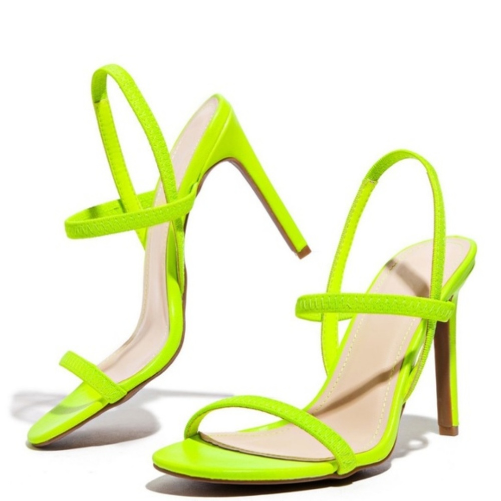 Anne Michelle Heels Neon Yellow